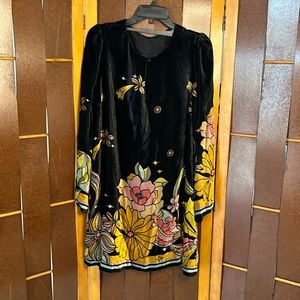 Johnny Was Jade velvet shooting stars dress.